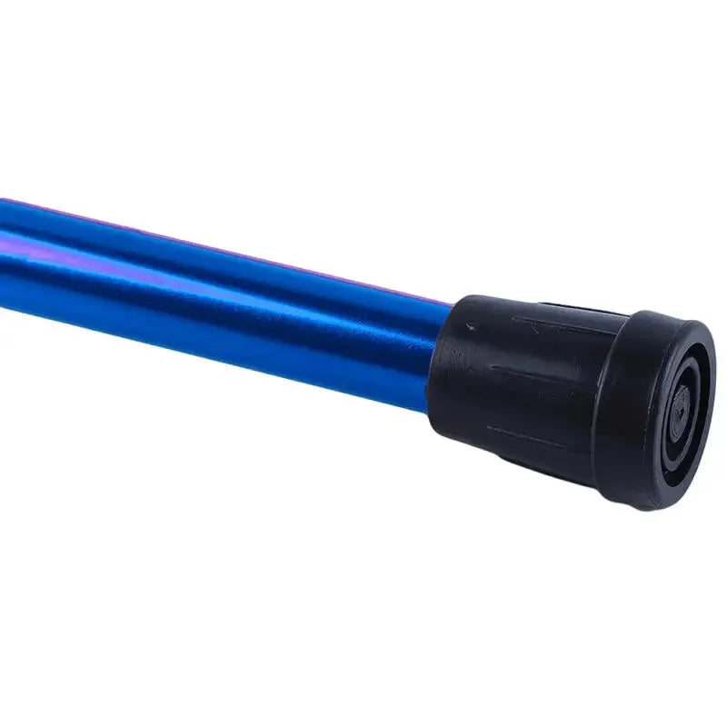 Telescopic walking stick blue aluminum alloy with black end cap