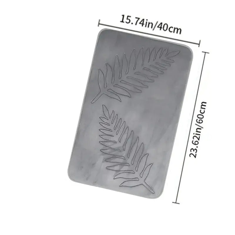 3-Piece memory foam leaf bath mat set by Simples Market, gray, 23.6 x 15.7 in