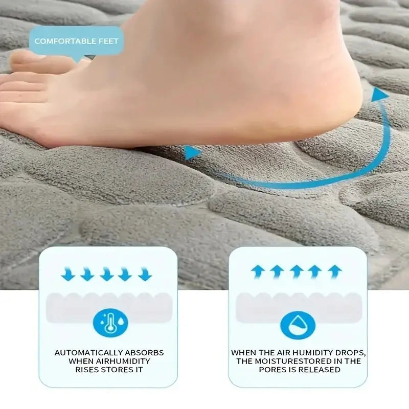 AquaGuard Washroom U Shaped Toilet Foot Mat Waterproof Absorbent Non Slip Comfort For Bathrooms