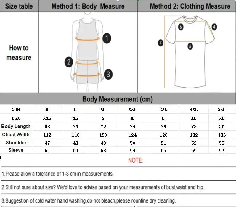 Simples Market men's hooded puffer jacket size chart with body and clothing measurements