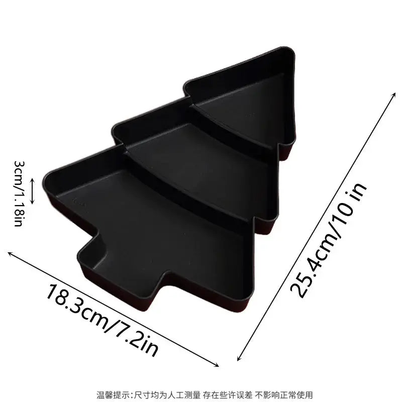 Christmas Tree Shaped Serving Dish Plastic Tableware For Candy Nuts