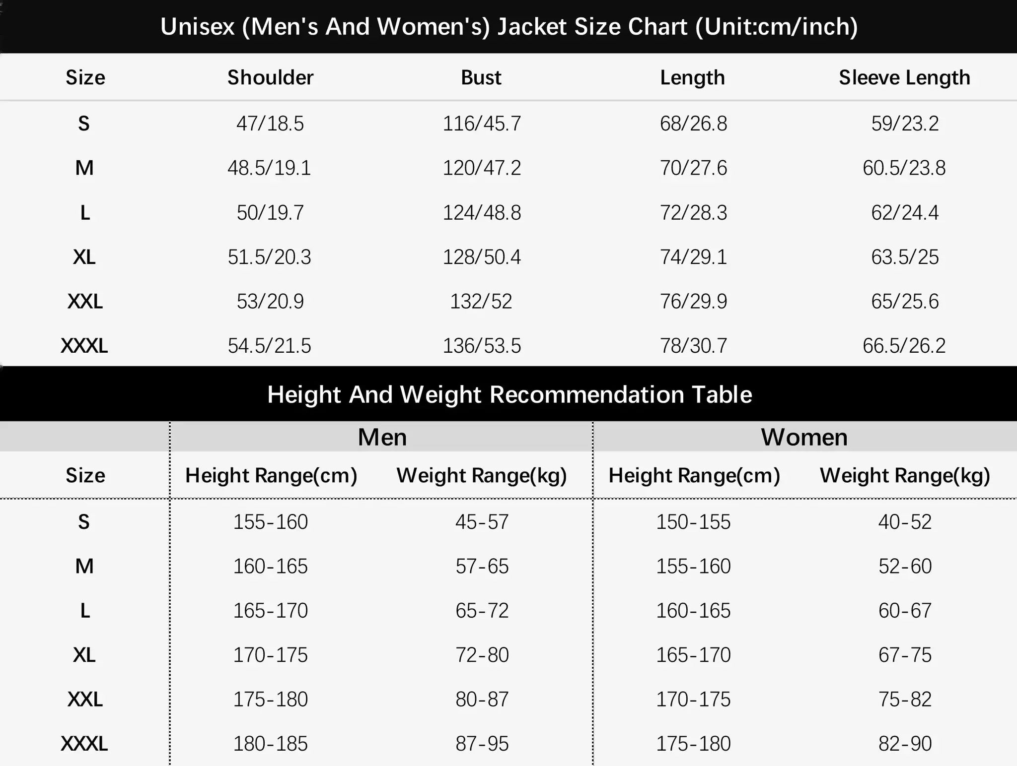 JNLN Unisex Waterproof Fleece Jacket windproof thermal windbreaker by Simples Market with size chart