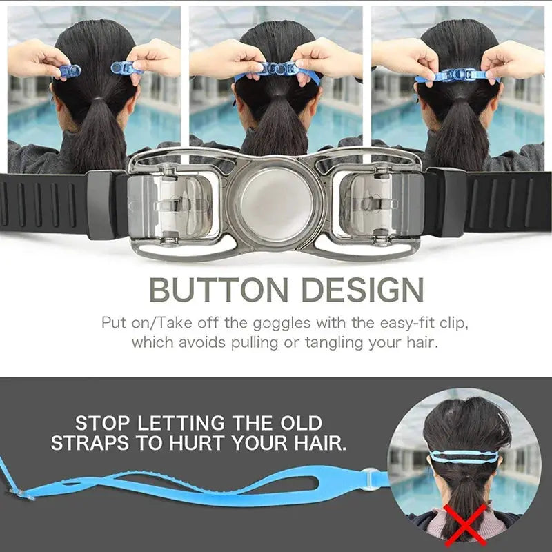 Swimming Goggles For Adults Anti Fog UV Protection Waterproof Swim Eyewear With Earplugs Men Women