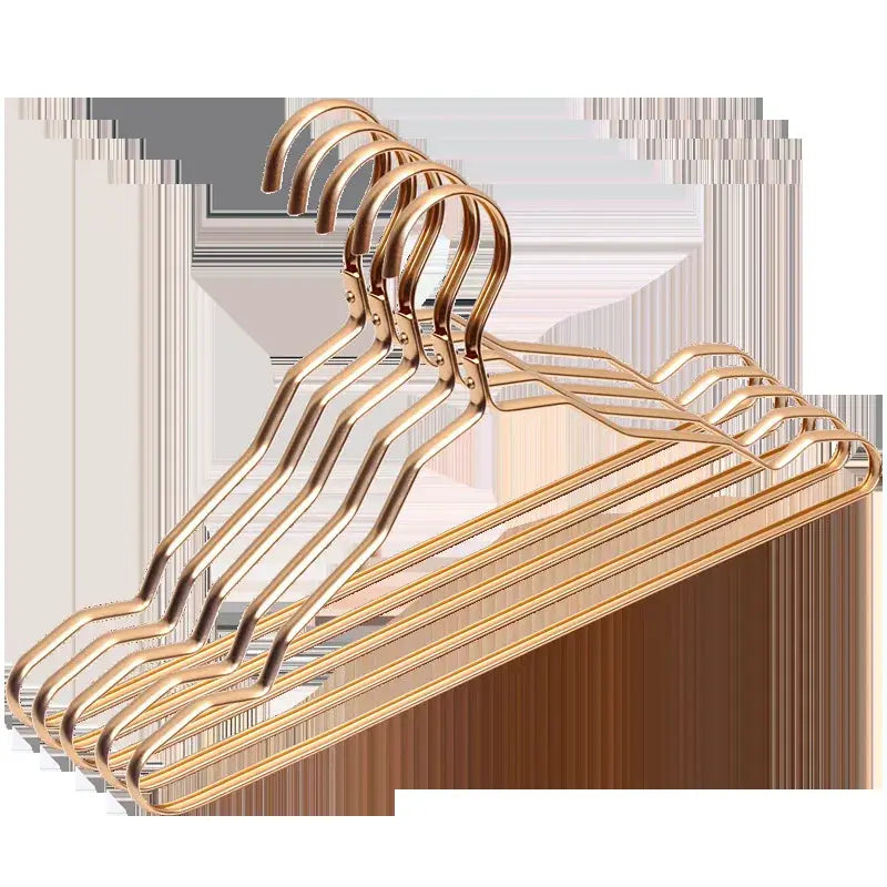 Simples Market golden aluminum alloy clothing hangers for kids and adults, set of 5/10 pieces
