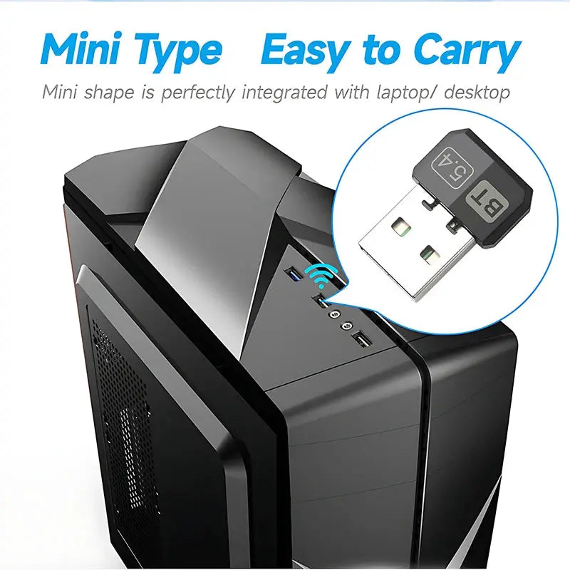 Upgrades Mini USB Bluetooth 5.4 Dongle Adapter Wireless Transmitter Receiver For PC Laptop Driver Free Win10 11