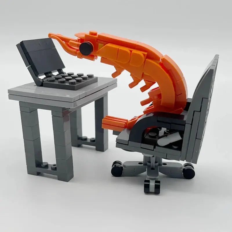 MOC Building Block Shrimp Model Figurines Puzzle Assembly Kit For Boys And Girls Internet Celebrity Parody Toy