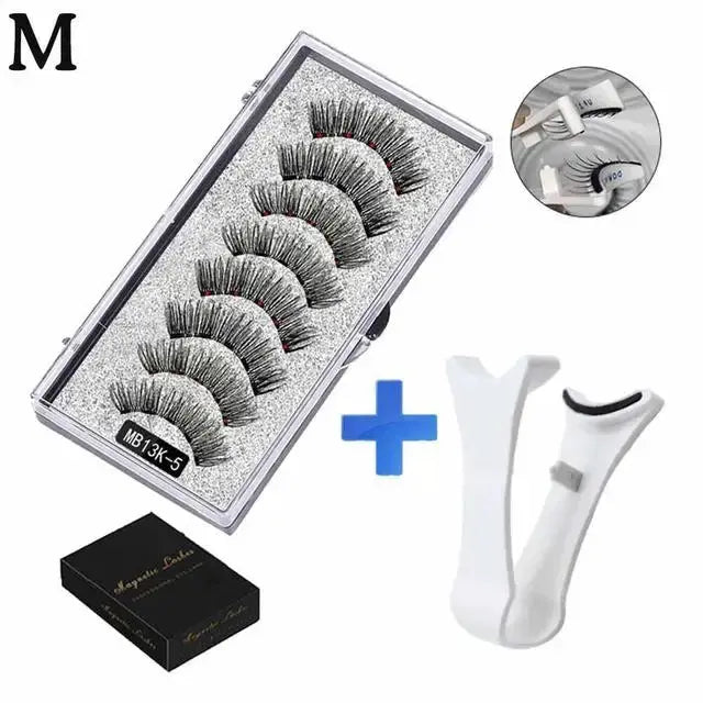 3D Natural Magnetic Eyelashes Set With Five Magnetic Lashes Reusable Handmade False Eyelashes Shipping Box