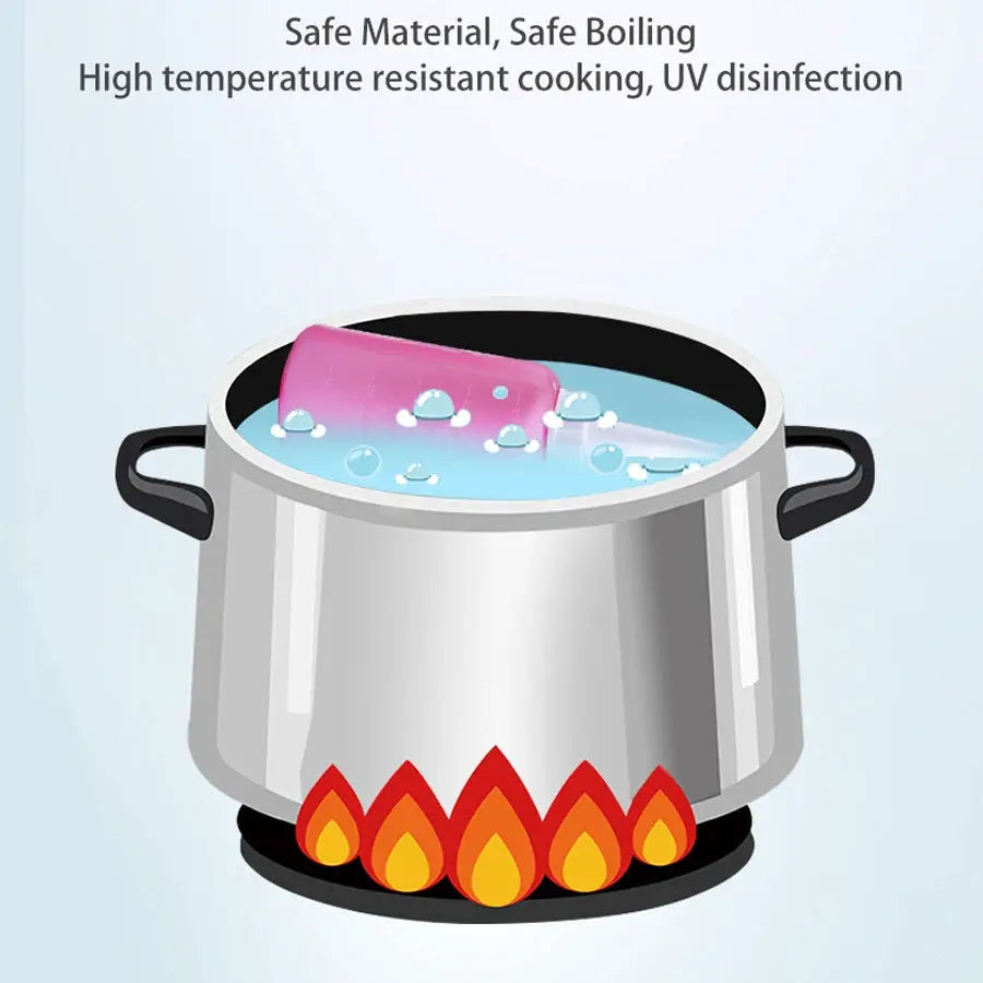 500ml portable bidet spray bottle, pink handheld design in a boiling pot illustration