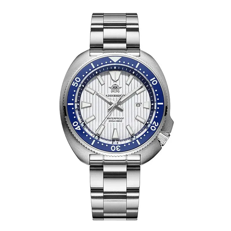 ADDIESDIVE Men's New Outdoor Quartz Watch 200M Diving BGW9 Super Blue Luminous Watch Sapphire Glass Men's Stainless Steel Watch