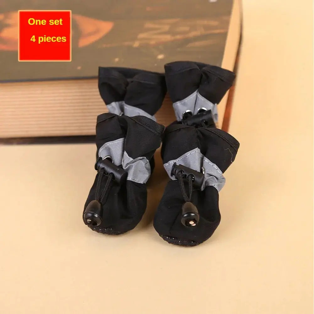 4 Pack Water Resistant Dog Shoes For Small Dogs Outdoor Rain Boots Protect Paws Keep Dry