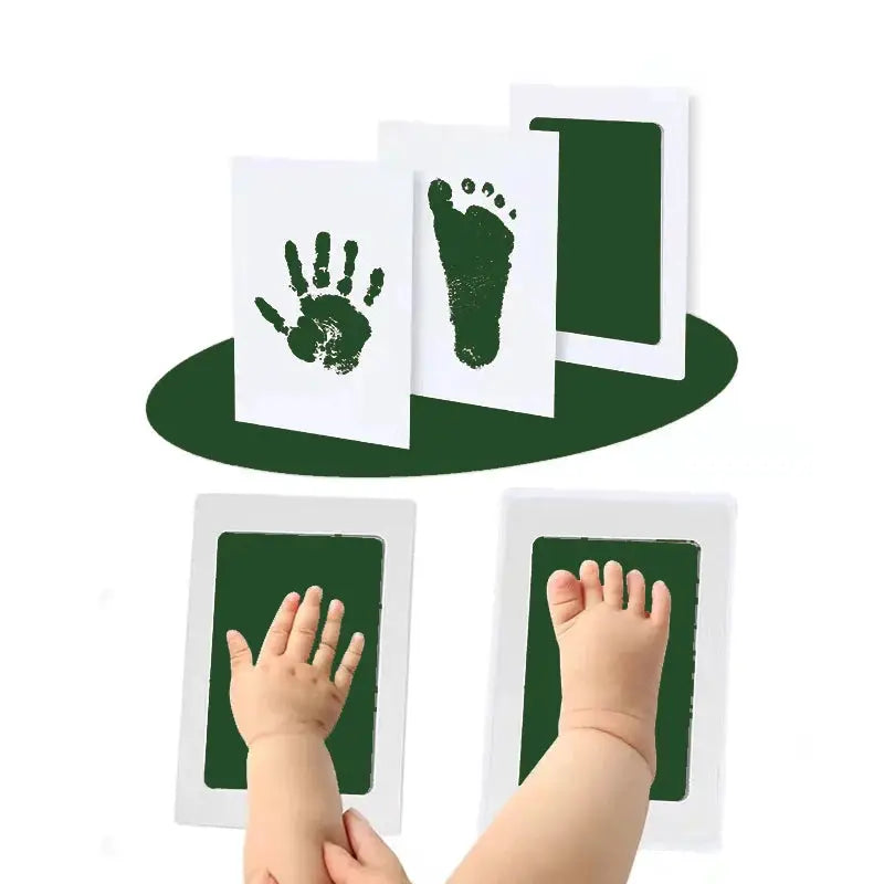 Newborn Baby Diy Hand And Footprint Kit With Ink Pads And Photo Frame Keepsake Gift For Parents