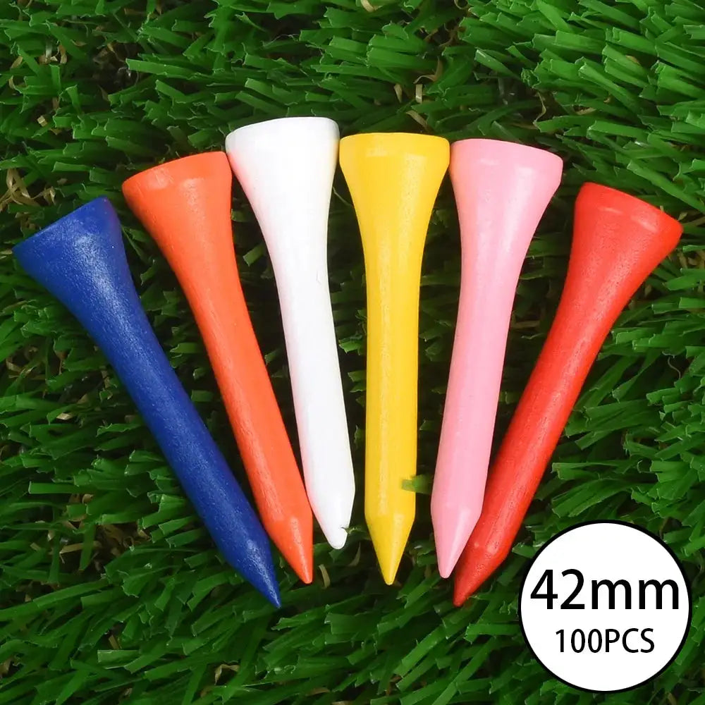 100 Pcs Mixed Color Golf Wood Tees Bulk Pack Durable Wooden Tees With Multiple Lengths