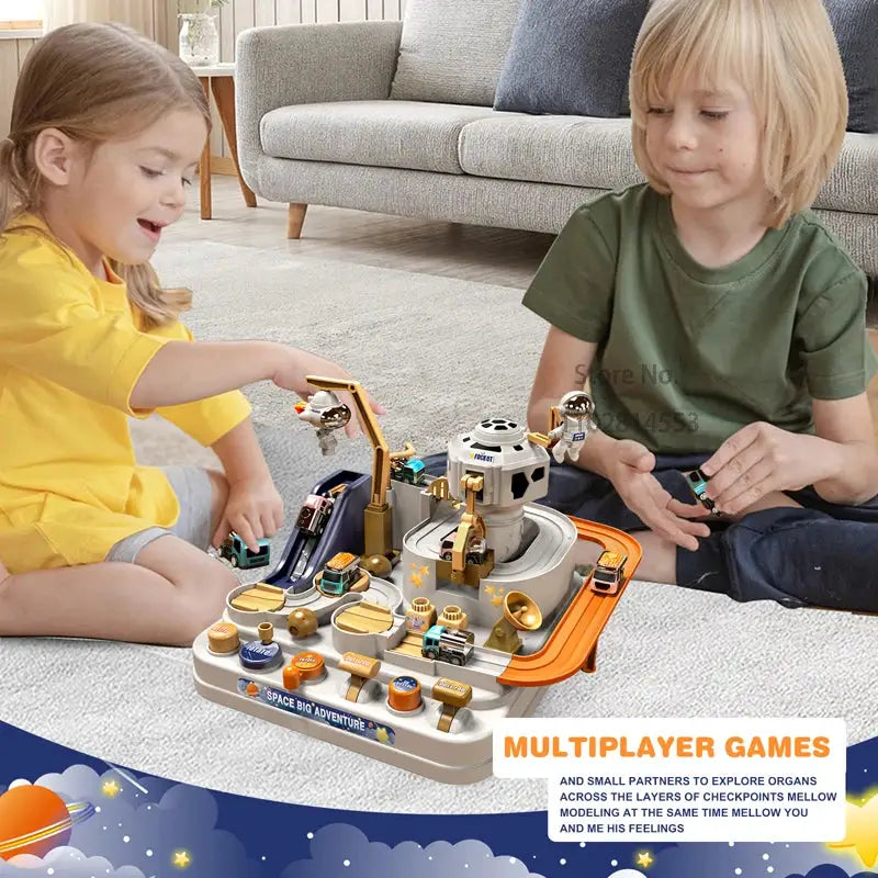 Racing Rail Car Model Space Adventure Educational Toy for Kids Train Track Brain Teaser Interactive Game