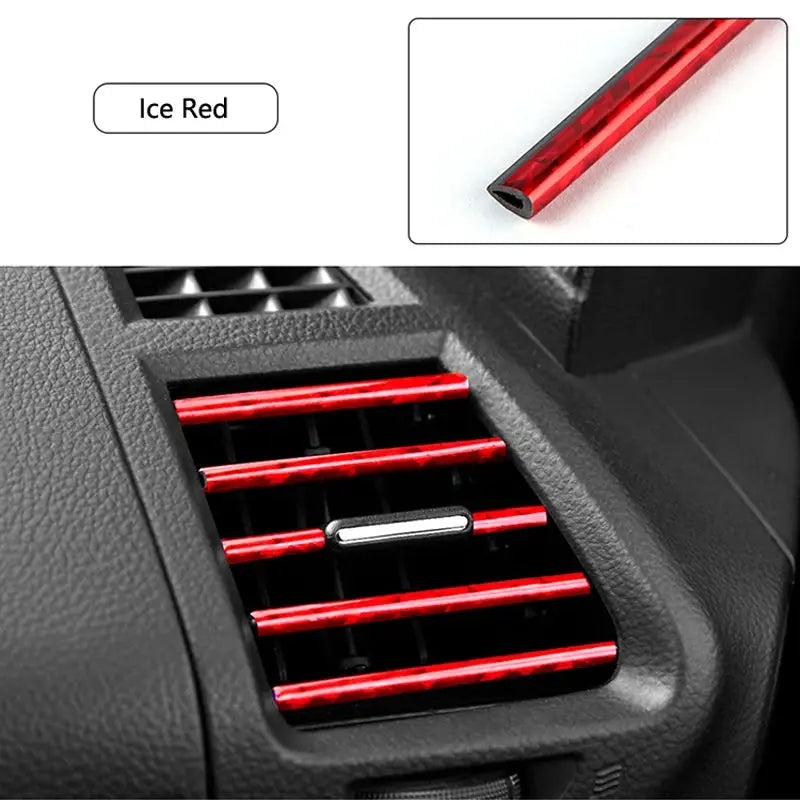Car air vent decorative strips, Simples Market, 10Pcs red U-shaped universal fit for interior grille