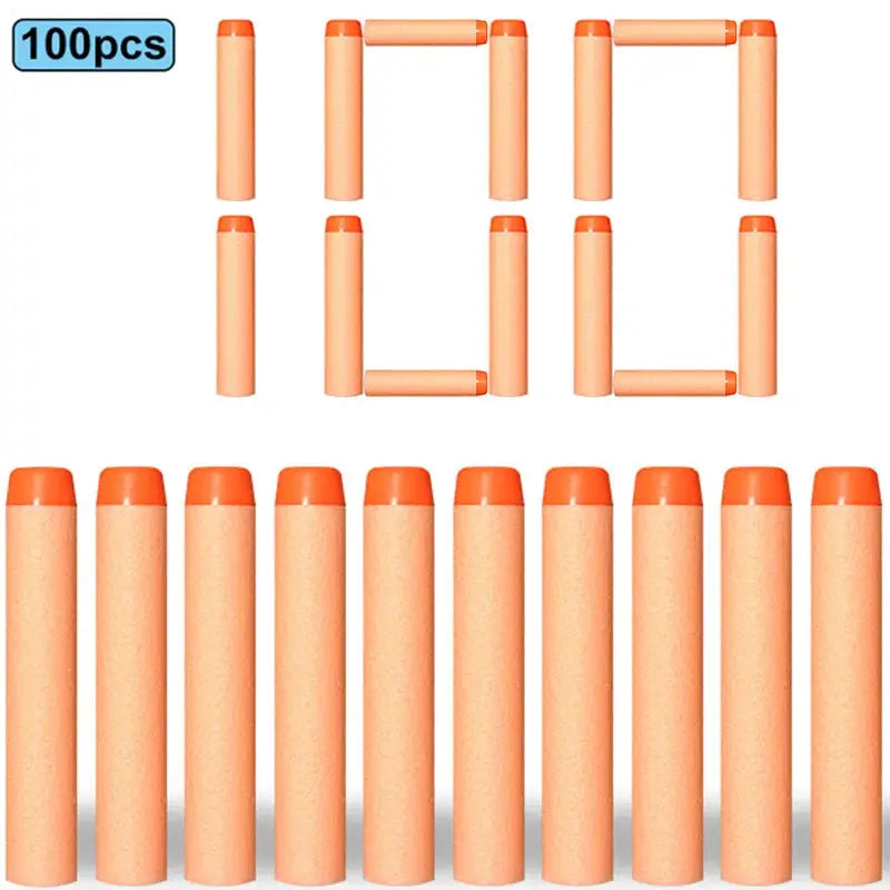 7.2cm EVA Foam Darts 100 Pieces Refill Rounds for Nerf N Strike Blasters Round Head Safe Play