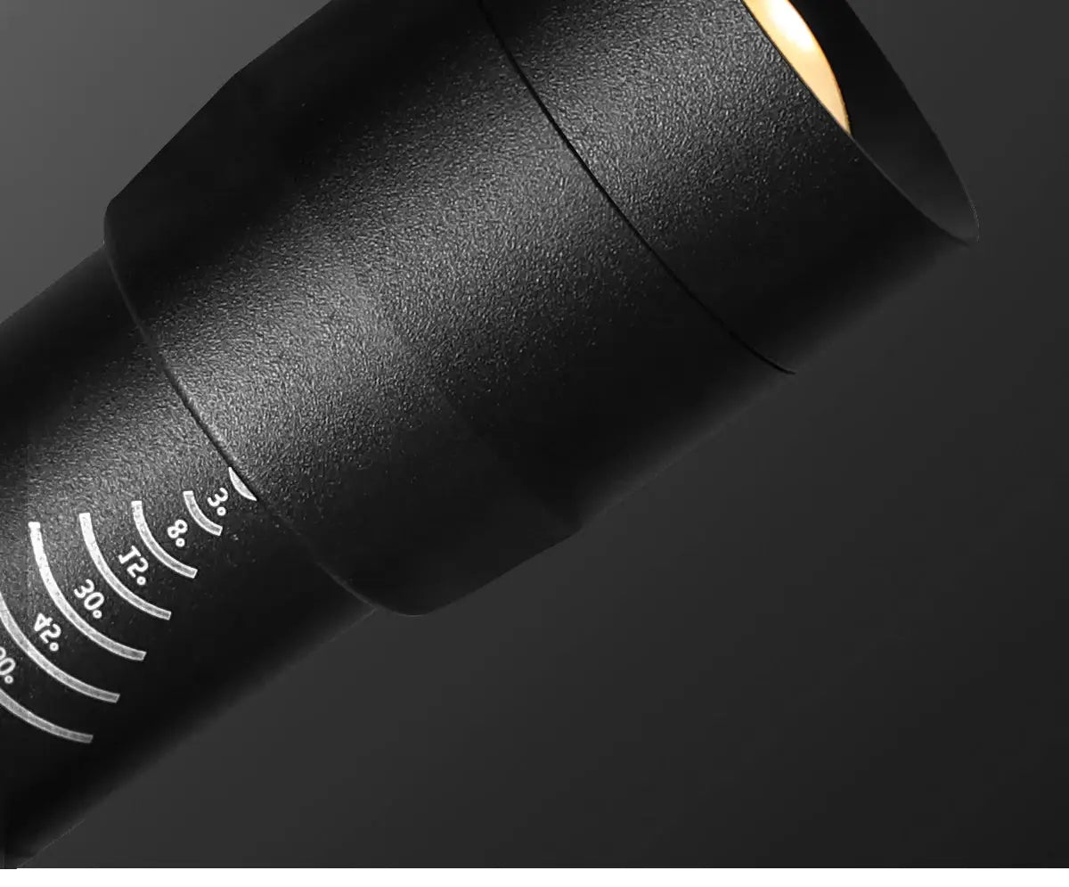 LED spotlight Simples Market black adjustable 5°–60° zoomable beam, surface-mount ceiling light, 7W