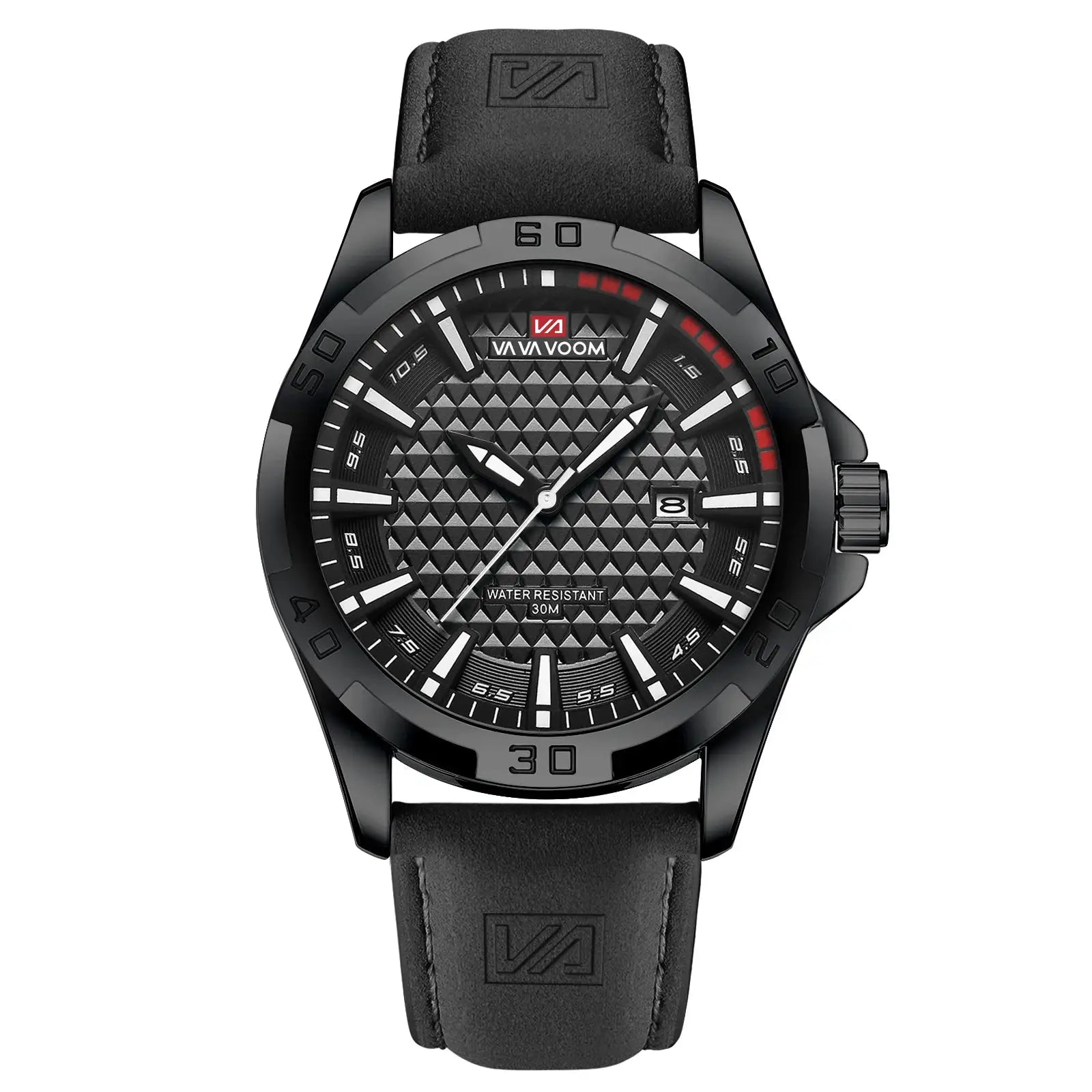 Mens Casual Sport Military Quartz Calendar Wrist Watch Waterproof Leather Strap Business Ready