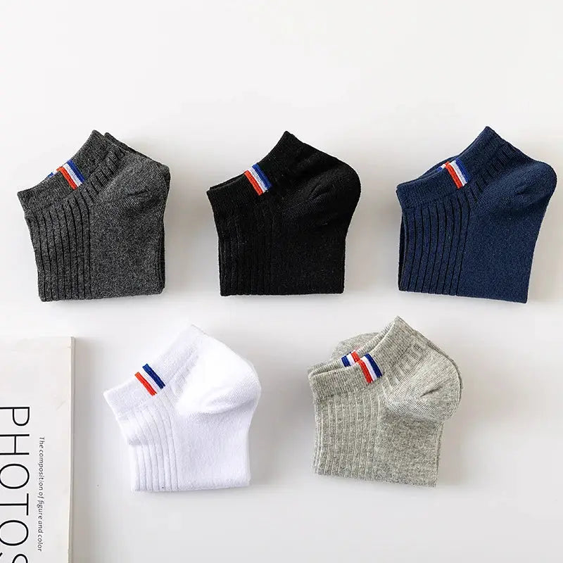 Mens Thin Summer Boat Socks Pack Of 5 10 20 Pairs Breathable Sweat Absorbing Casual Plain Color