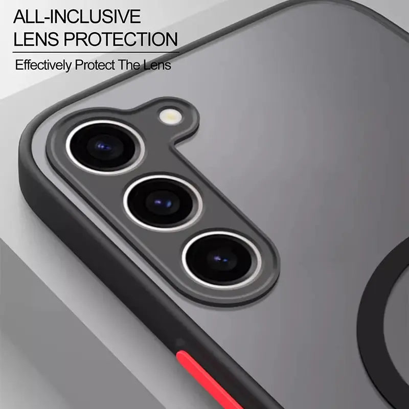 S26/S25 Ultra Plus Case Armor Matte Magnetic frosted cover for Samsung Galaxy with triple-lens protection