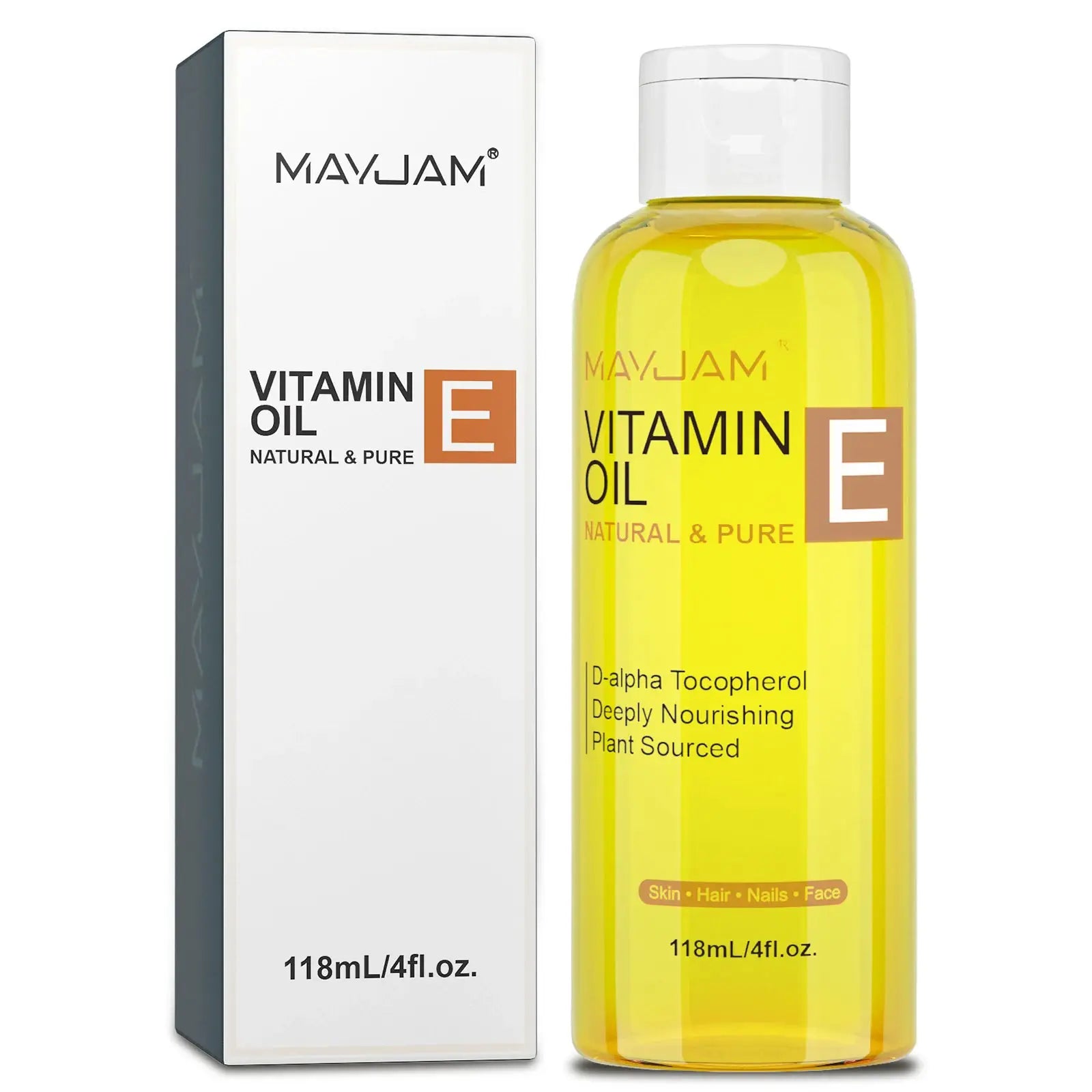 MAYJAM Natural And Pure Vitamin E Oil For Skin And Hair Moisturizing Brightening And Nourishing 118ml 236ml
