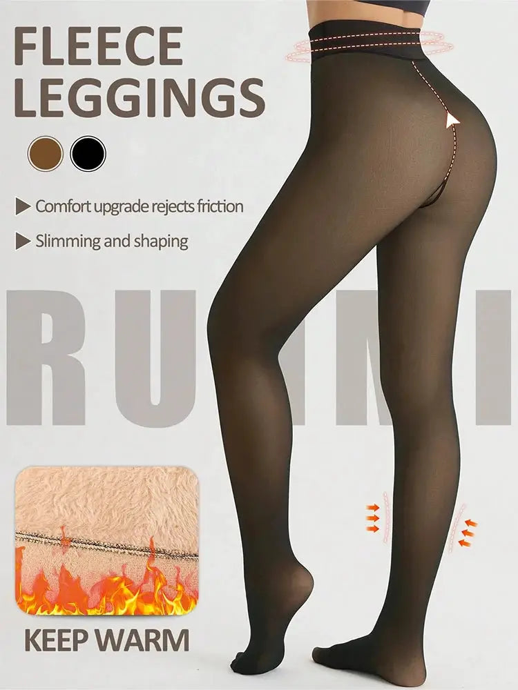 CozyFlex Fleece Lined Winter Leggings Warm High Waist Booty Lifting Thermal Tights For Women