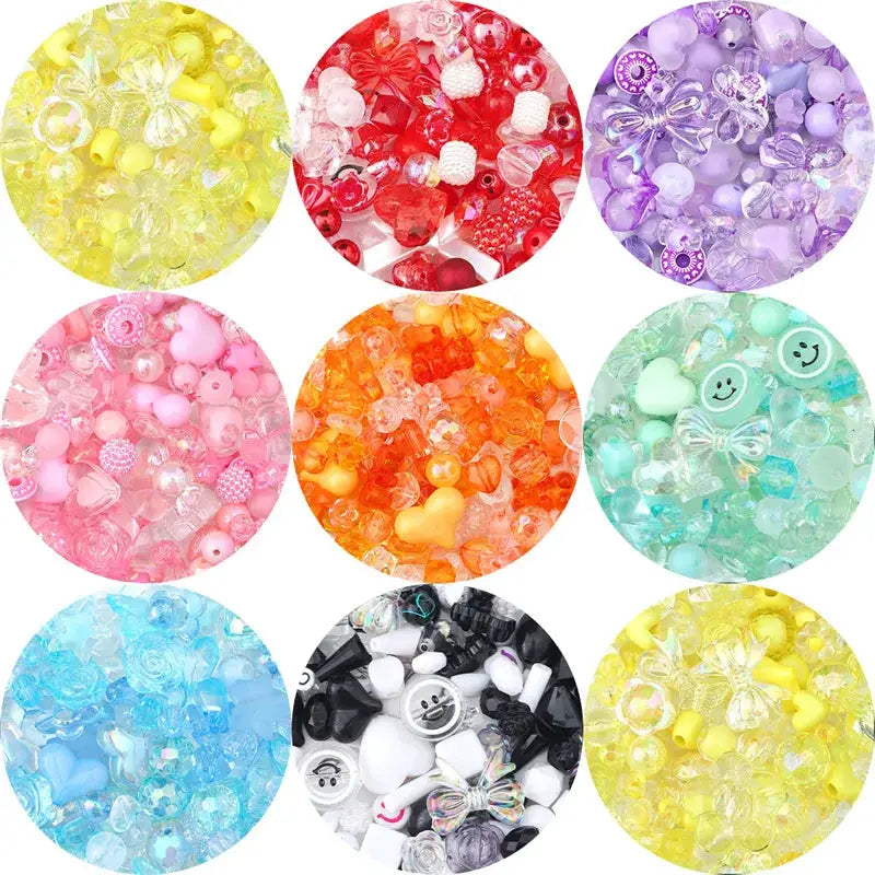 New Vintage Baroque Acrylic Beads Set For DIY Jewelry Making And Kids Bracelets In Spring Colors