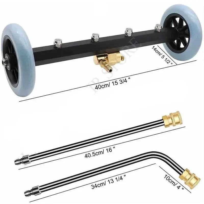 Simples Market 5000PSI car chassis high-pressure washer water broom with 16-inch wheels and two extension rods