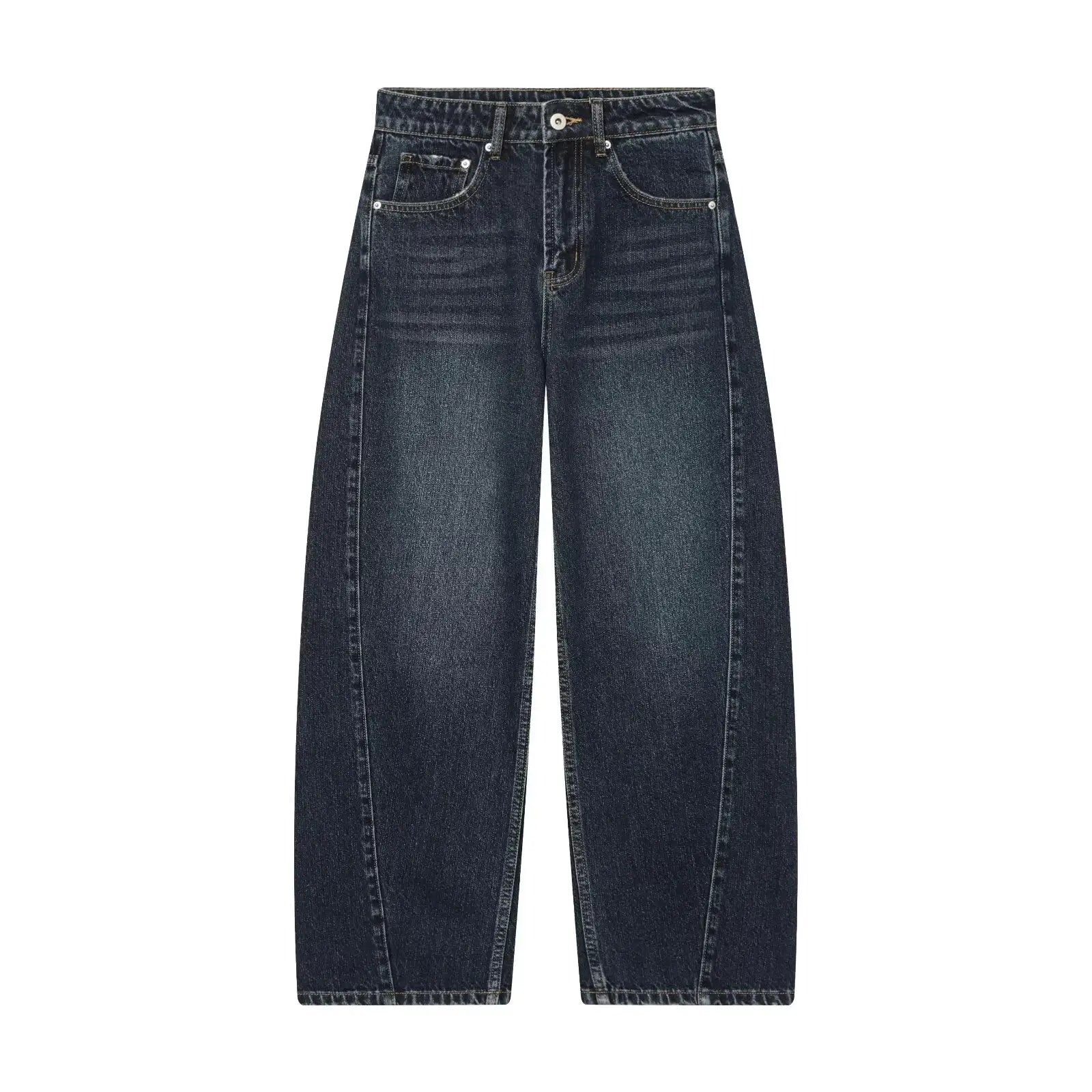 European And American Style 2025 Winter Mid Waist Balloon Jeans