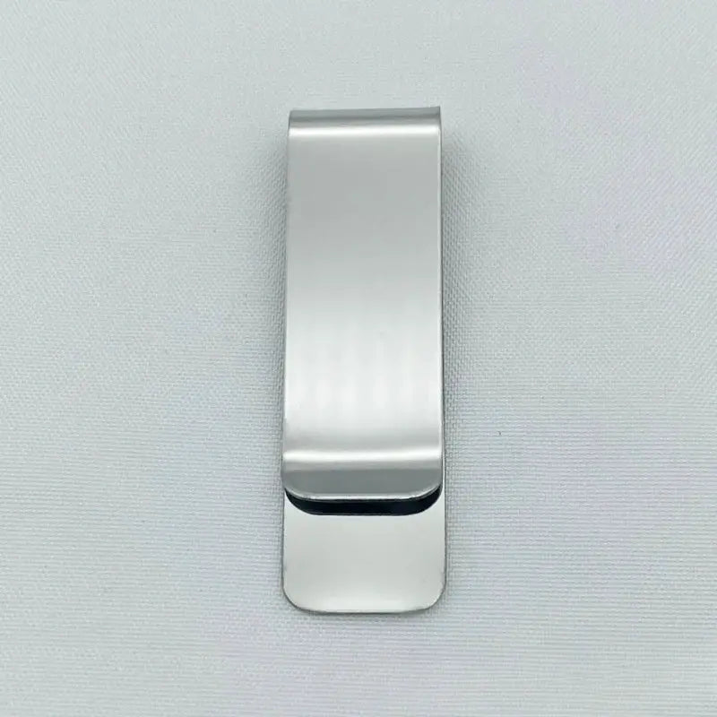 Stainless steel money clip; sleek silver belt clip for wallets