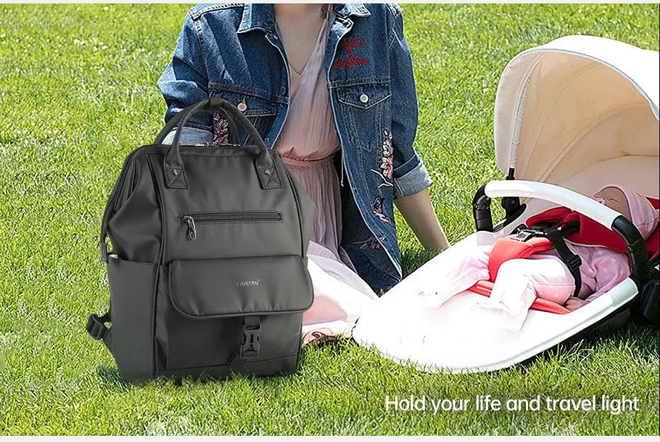 Tigernu gray ladies casual backpack with splashproof TPU material and front pocket