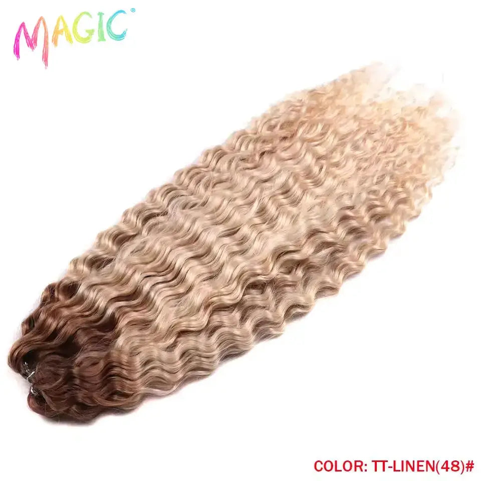 Magic Ariel Curl Water Wave Twist Crochet Hair - ombre blonde to brown, 22in synthetic braid extension