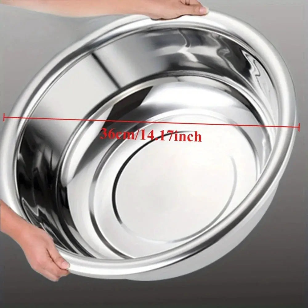 Oversized 36 Centimeter Stainless Steel Nesting Bowls Set For Cooking And Mixing Large Capacity Washing And Serving Bowls