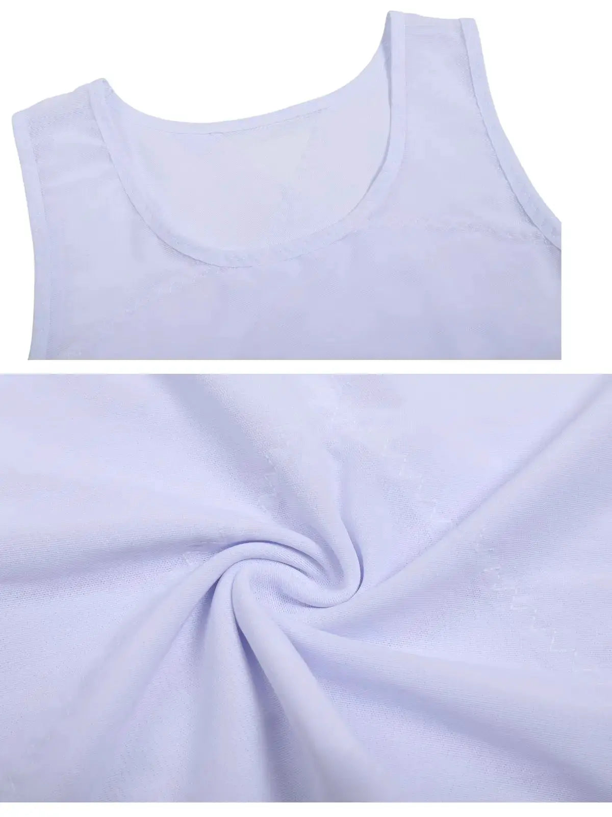 Men's lavender chest compression tank top for gynecomastia, slim fit, sleeveless
