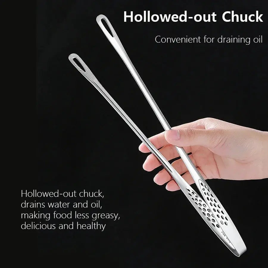 Long Stainless Steel Kitchen Tongs Non Slip Heat Resistant BBQ Grill Tongs For Steak Seafood Salad Buffet Cooking Tools