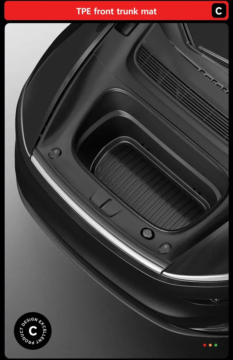 NovaAcc TPE front trunk mat for Tesla Model Y/Model 3, all-weather black trunk liner by Simples Market