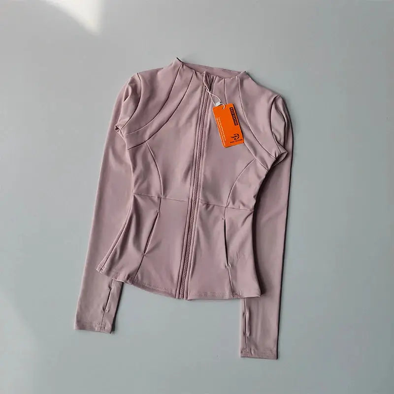 AeroFlex Ladies Slim Fit Zip Sports Jacket With Breathable Warmth For Cold Weather Workouts