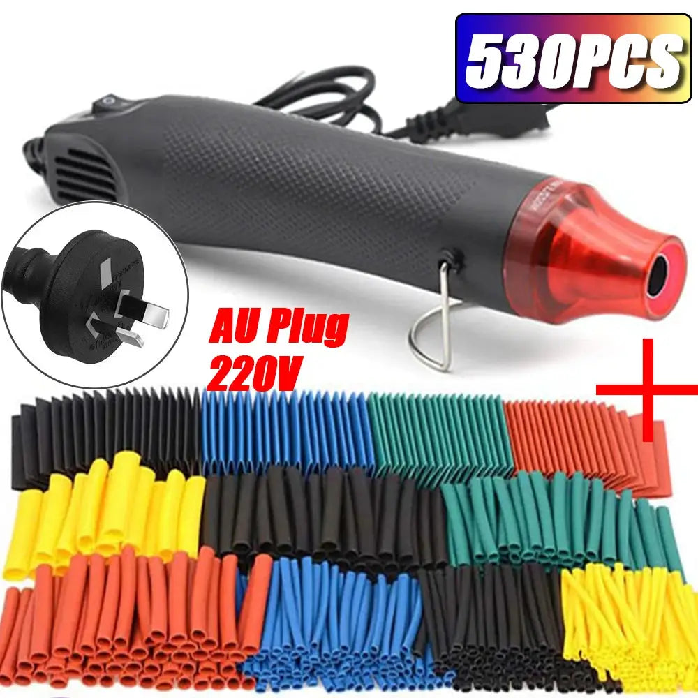 Heat Shrink Tubing Set 2 To 1 Shrink Ratio 530 328 127 Pieces With 300W Hot Air Gun