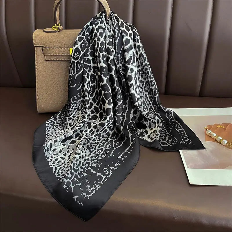 Luxe Silk Satin Square Scarf Silk Feel Finish Versatile Fashion Wrap For Shawl Hijab Neckerchief Hair Ribbon Headband