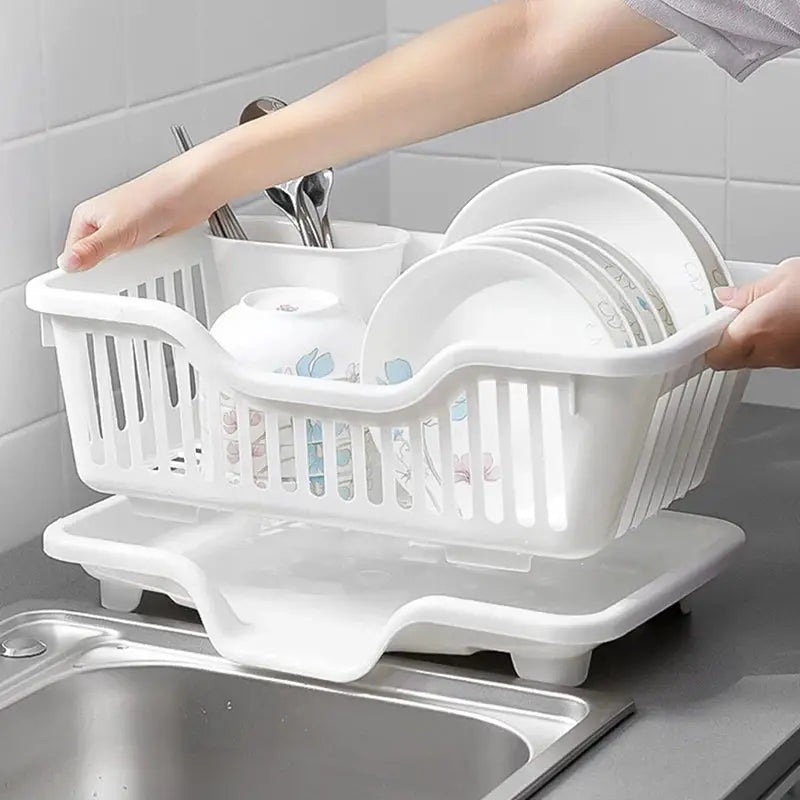 ChefEase Kitchen Drainage Rack With Drainer Board For Efficient Counter Drying And Dishes Organization