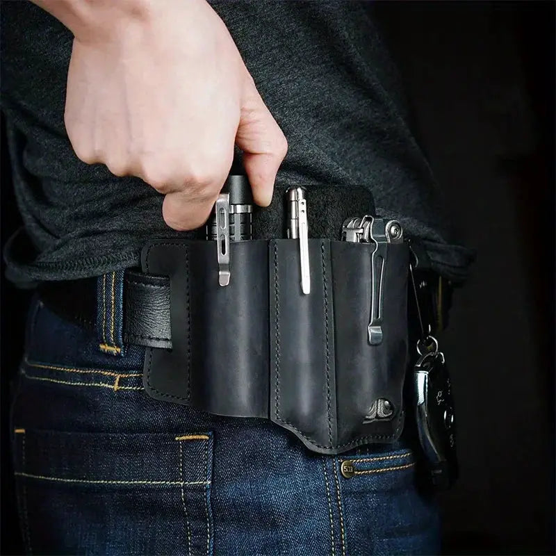 Simples Market PU leather tool belt with multiple pockets holster for camping and hunting
