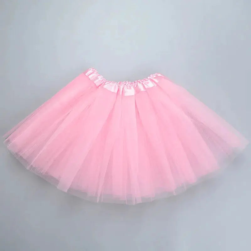 DreamDance Girls Elastic Ballet Tutu Skirt Three Layer Tulle Satin Waistband For Full Ball Gown Look Ages 2 To 8