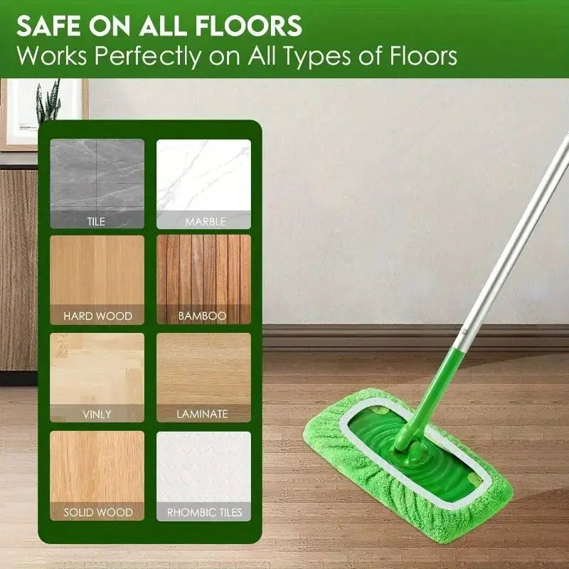 Four Reusable Mop Pads With High Water Absorption And Ultra Fine Fiber Cleaning Pads That Fit Most Standard Mops