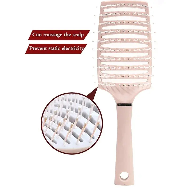 Simples Market pink hairbrush air cushion comb; anti-hair loss massage for all hair types.