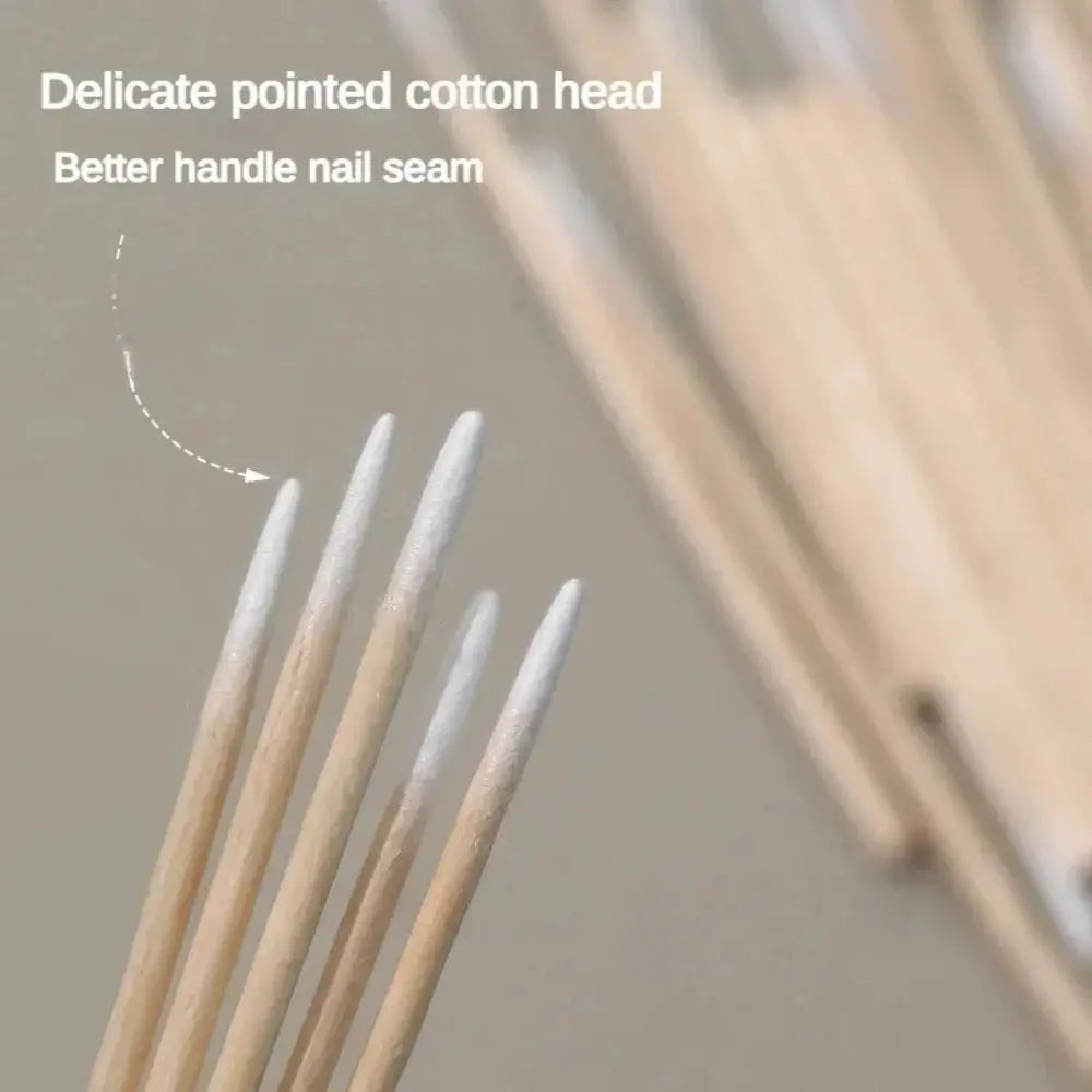 NailMate Wooden Tip Cotton Buds Ultra Detail Corrector For Precise Nail Polish Removal And Clean Sticks
