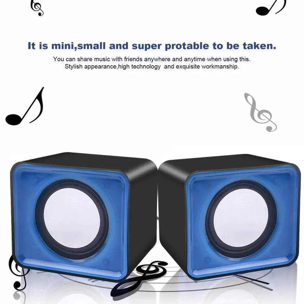 Portable PC Speaker For Computer Laptop Notebook Desktop Mini Sound Box With Clear Stereo Audio System