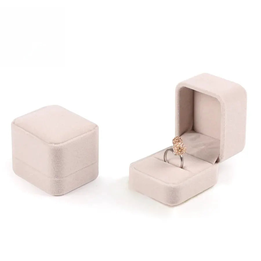 Small Velvet Proposal Ring Box For Engagement Gift Keepsake Case Jewelry Packaging Box For Wedding