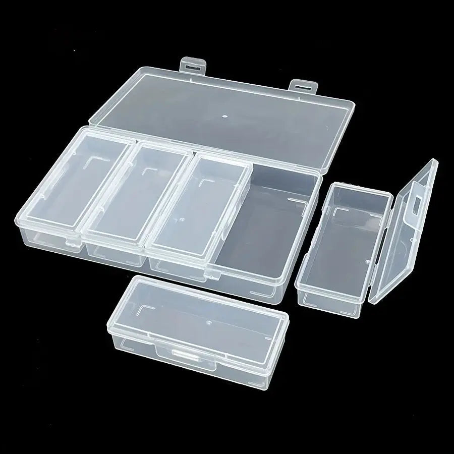Clear Plastic Storage Organizer Box With 4 Adjustable Dividers For Craft And Sewing Supplies Removable Compartments