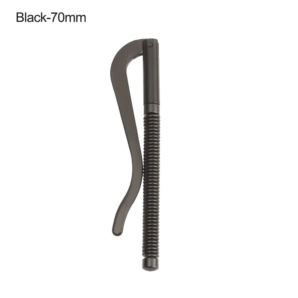 Metal money clip with spring clamp and coiled handle, black 70mm