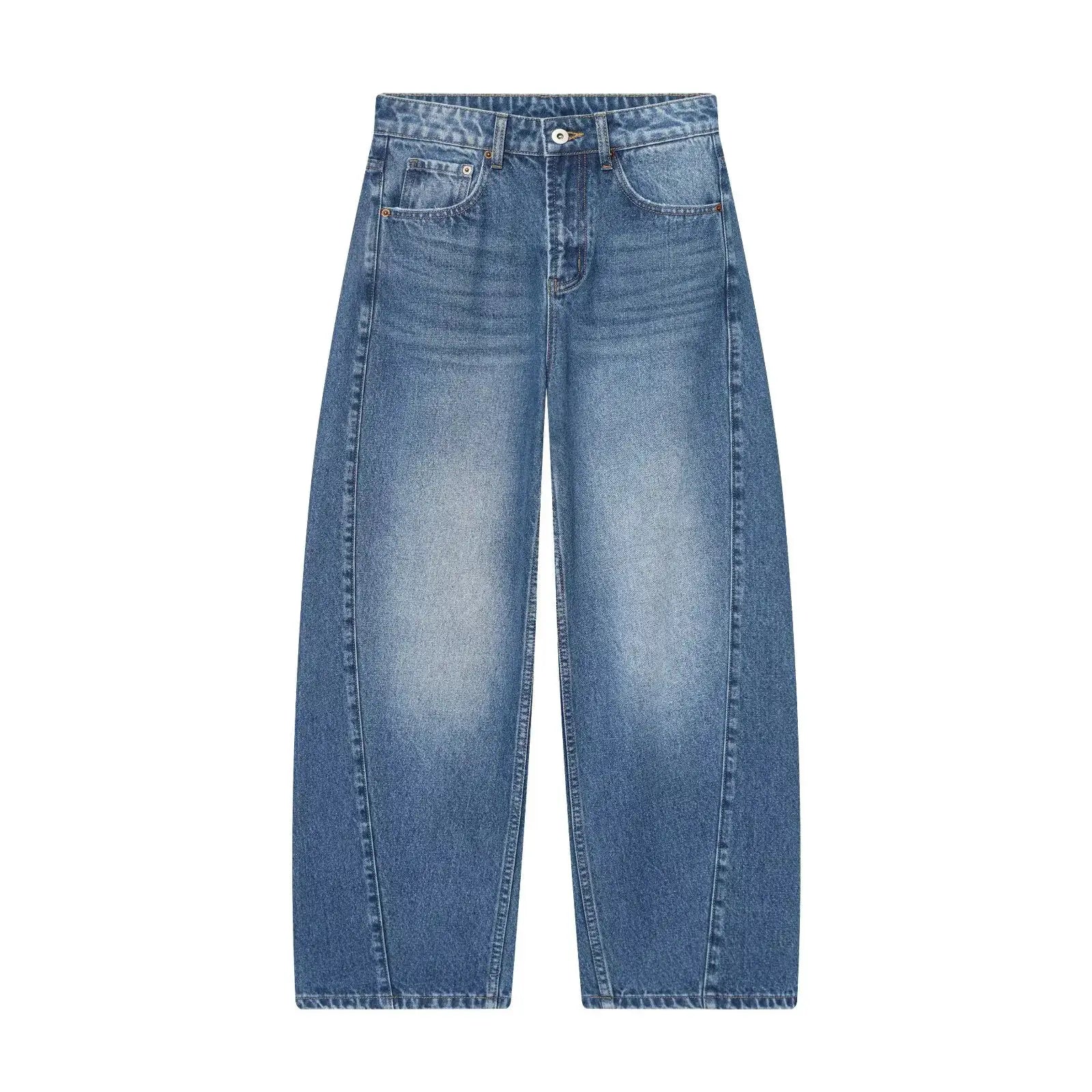 European And American Style 2025 Winter Mid Waist Balloon Jeans
