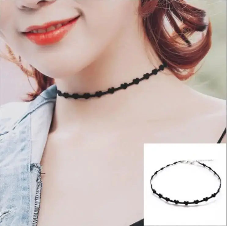 Wholesale Bijoux Love Vintage Triangle Geometry Tattoo Waterdrop Clavicle Choker Necklace For Women Chain Jewelry